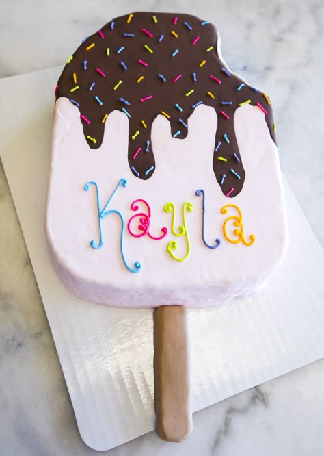 Popsicle birthday cake! Cake # 230 Popsicle Theme Cake, Popsicle Cake Birthday, Cake Popsicles Ideas For Birthday, Popsicle Birthday Cake, Birthday Cake Popsicles, Cake Popsicles Ideas, Popsicle Birthday Party, Kid Birthday Cakes, Popsicle Cake