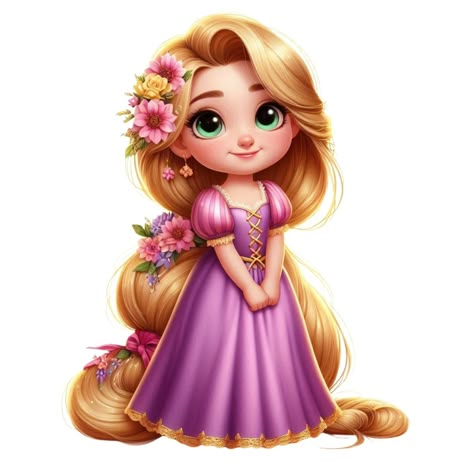 Rapunzel Cute, Rapunzel Cartoon, Baby Rapunzel, Shimmer And Shine Characters, Rapunzel Characters, Bolo Rapunzel, Baby Disney Characters, Birthday Card With Name, Disney Princess Toddler