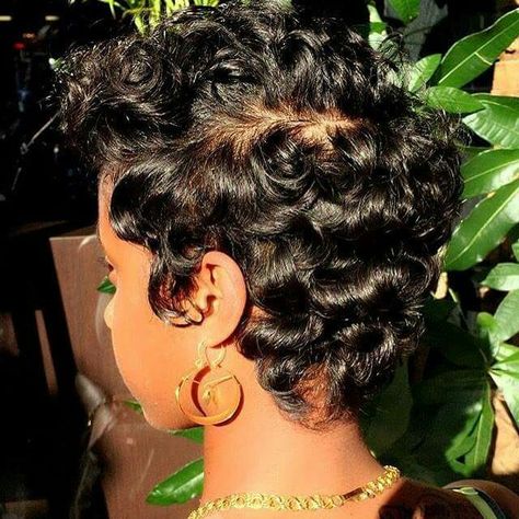 Cute Black Curly Short Hair, Finger Waves Short Hair, Natural Hair Short Cuts, Cut Life, Short Hair Pixie Cuts, Finger Waves, Short Sassy Hair, Curly Pixie, Sassy Hair