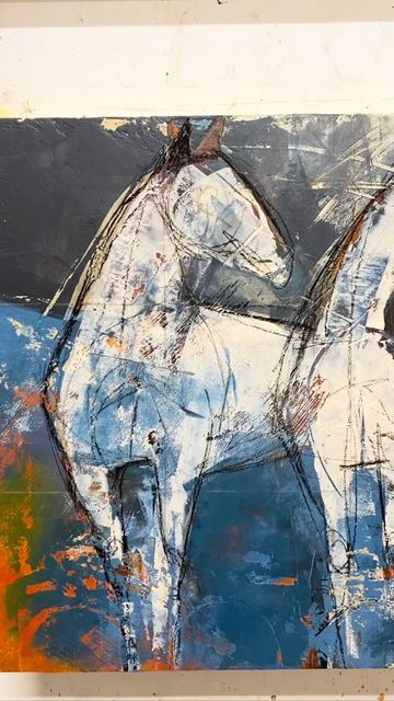 Abstract Horses Acrylic, Contemporary Horse Paintings, Abstract Horses, Abstract Horse Art, Watercolor Horse Painting, Abstract Horse Painting, Bob Ross Paintings, Abstract Animal Art, Abstract Horse