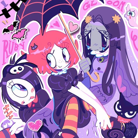 Ruby And Misery, Misery Ruby Gloom Fanart, Ruby Gloom Matching Pfp, Cutecore Anime, Fandom Fanart, Ruby Gloom, Swag Art, Arte Inspo, Wow Art