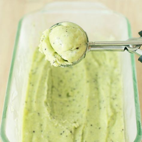 Kiwi Sorbet - Super Healthy Kids Kiwi Desert, Kiwi Sorbet Recipe, Frozen Fruit Sorbet, Kiwi Sorbet, Kiwi Dessert, Kiwi Recipes, Fruit Facts, Sorbet Is, Fruit Sorbet