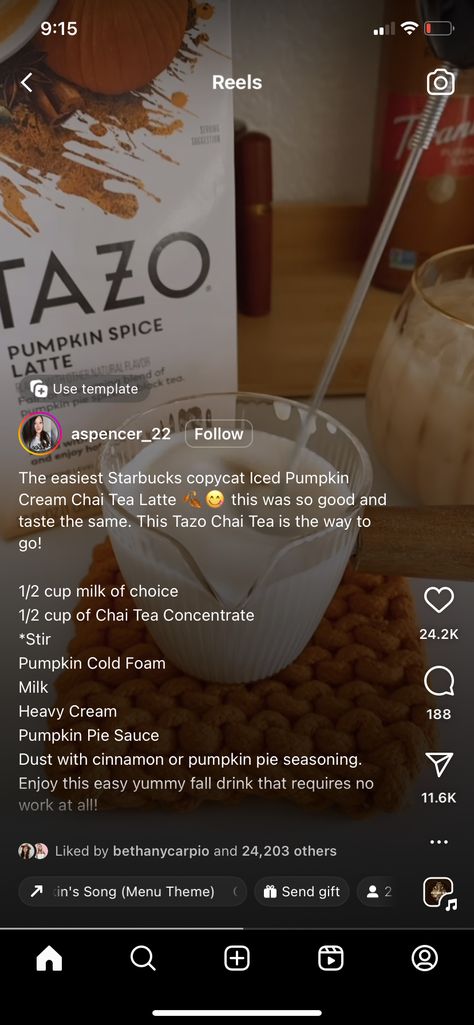 Chai Drinks, Tazo Chai Tea, Tazo Chai, Pumpkin Chai Tea, Chai Tea Latte Recipe, Spiced Chai, Chai Tea Latte, Pumpkin Chai, Starbucks Drinks Recipes