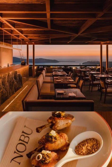 Nobu’s world-famous cuisine has arrived in Santorini. Experience a star-lit dinner alongside the Caldera at Nobu restaurant and lounge. Nobu Restaurant Food, Nobu Restaurant Aesthetic, Nobu Santorini, Lux Lifestyle, Nobu Hotel, Forever Winter, Nobu Restaurant, Nobu Malibu, Luxurious Pool