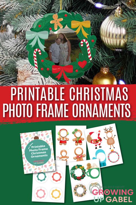 Printable DIY photo Christmas ornament sheets Diy Photo Frame Ornaments, Preschool Photo Ornament Craft, Homemade Ornaments With Pictures, Printable Ornaments For Kids, Christmas Photo Frame Diy, Diy Photo Christmas Ornaments, Photo Ornaments Diy Christmas, Diy Photo Ornaments Christmas, Christmas Frames For Photos