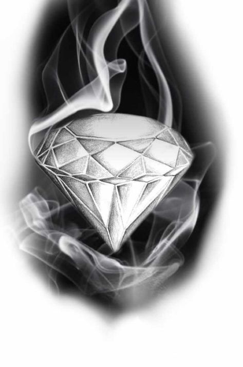 Diamond Design Tattoo, Rich Tattoo Design, Realistic Diamond Tattoo, Graphic Tattoo Ideas, Diamond Tattoo Men, Realistic Tattoo Stencil, Diamond Tattoo Design, Diamante Tattoo, Lip Print Tattoos