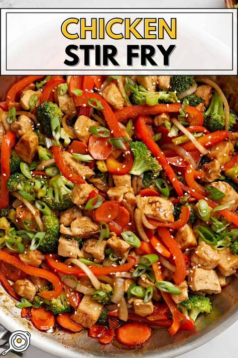 Chicken Stir Fry Easy Chicken Stir Fry Recipe, Chicken Stir Fry Recipe, Food Recipes For Dinner, Stir Fry Recipes Chicken, Dinner Meal Prep, Fry Sauce, Dinner Meal, Dinner Recipes Easy Quick, Recipes For Dinner