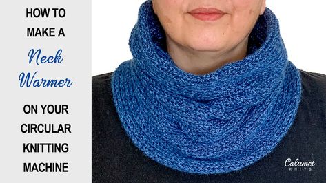 Addi Knitting Machine Cowl, Knitting Machine Neck Warmer, Knitting Machine Cowl, Sentro Ideas, Circular Knitting Machine Patterns Free, Addi Patterns, Addi Knitting Machine Projects, Addi Knitting Machine Patterns, Circle Knitting