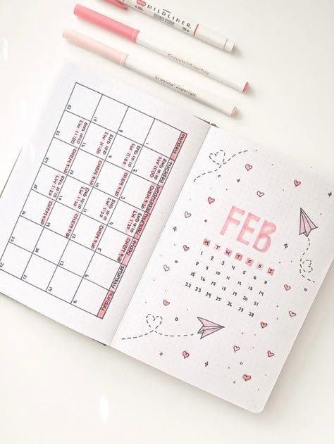 February Bullet Journal Ideas Bullet Journal 2024, Bullet Journal Work, Bullet Journal Minimalist, Minimalist Bullet Journal, February Bullet Journal, Bullet Journal Month, Boulet Journal, Journal Ideas Templates, Creating A Bullet Journal