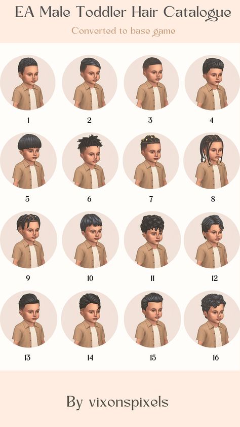 EA Male Toddler Hair Catalogue | Patreon Sims 4 Cc Patreon Hair Male, Ts4 Cc Hair Men, Sims 4 Cc Male Hair Patreon, Ts4 Male Hair, Toddler Hair Sims 4, Sims 4 Curly Hair, Toddler Cc Sims 4, Toddler Hairstyles Boy, Sims 4 Hair Male