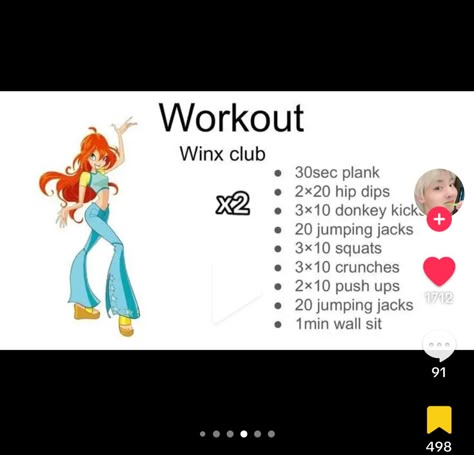 Winx Body Workout, Winx Workouts, Winx Club Workout, Wl Wallpaper, Themed Workouts, Nerdy Workout, Body Type Workout, Kpop Workout, Lose Tummy Fat