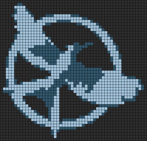 Alpha pattern #167645 | BraceletBook Hunger Games Alpha Pattern, Hunger Games Cross Stitch, Hunger Games Crochet, Peeta Mellark Catching Fire, Simple Alpha Patterns, Grids Crochet, Pixel Grid Ideas, Alpha Grid, Mockingjay Symbol