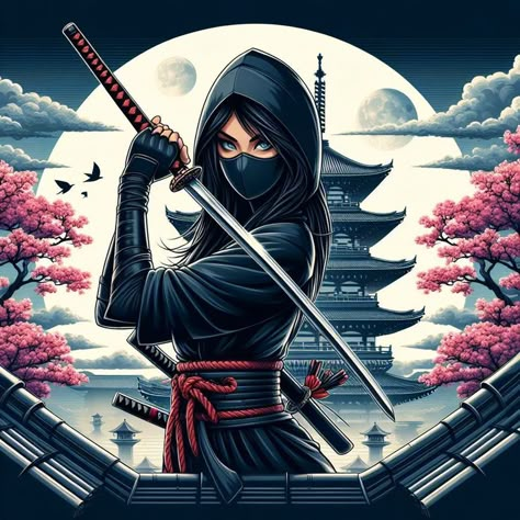 Female Samurai Character Art, Female Ninja Assassin, Lady Samurai, Ninja Japan, Ninja Red, Samurai Design, Fate Stay Night Rin, Symbiote Spiderman, Japanese Warriors