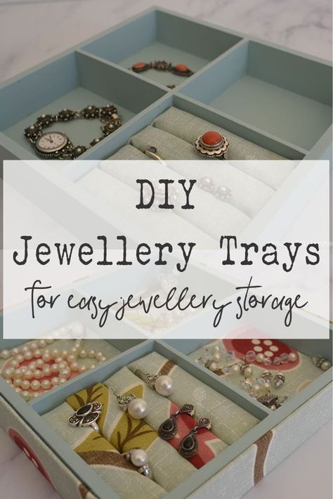 3 Beautiful Ways To Decorate DIY Jewellery Trays | Windmill & Protea Diy Jewelry Tray Organizer, Diy Jewellery Organiser, Diy Jewellery Box Ideas, Diy Jewelry Organizer Drawer, Simple Diy Crafts, Diy Jewelry Tray, Jewellery Organisation, Armoire Diy, Crafts To Try