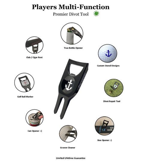 Hot Golf Divot Repair Tool by Parsaver. 6 in 1 Multi-Purpose Tool. A must have for all gadget lovers. Pitch Fork, Pitch Forks, Boyfriend Stuff, Divot Tool, Multipurpose Tools, Golf Ball Markers, Paw Design, Gifts For Golfers, Must Have Tools