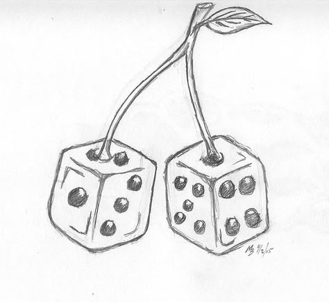 cherry dice Dice Drawing, Cherry Drawing, Dice Tattoo, Badass Drawings, Cherry Tattoos, Stencil Outline, Forarm Tattoos, Tattoo Photography, Doodle Tattoo