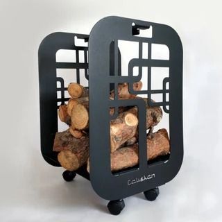 NorthshireWallDecor - Etsy Indoor Wood Storage, Metal Firewood Rack, Firewood Storage Indoor, Monochrome Kids Room, Log Basket, Monochrome Kids, Firewood Holder, Firewood Rack, Log Baskets