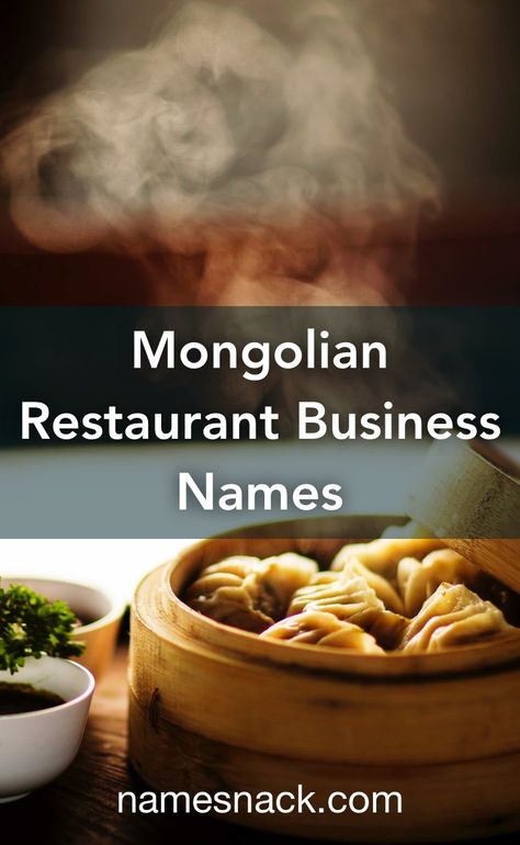 10 delightful names for a Mongolian restaurant business. Russian Restaurant, Dumpling Filling, Catchy Names, Name Generator, Food Names, Signature Dishes, Mongolia, Business Names, Restaurant