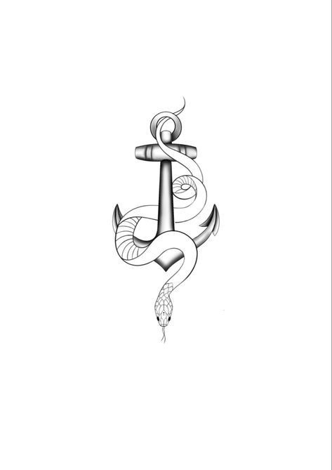 #snakeandanchor #anchor #anchortattoos #anchortattoo #snake #snaketattoo #tattoo #tattooideas #tattooart #tattooartist Snake And Anchor Tattoo, Anchor Snake Tattoo, Small Anchor Tattoos, Mama Tattoo, Snake Logo, Anchor Tattoo Design, Tattoo Board, Anchor Tattoos, Nautical Tattoo