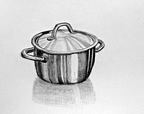 How to draw Metal & Chrome effects Draw Metal, Drawing Basics, Art Homework, Metal Drawing, Metallic Object, Shading Drawing, Kitchen Drawing, Life Drawing Reference, Realistic Sketch