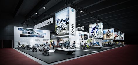 Concept visualization for an exhibition stand for BMW MOTO @ Brussels Motor Show 2016.Unfortunately our design was not chosen for realization. ;-( Motorcycle Showroom Design, Booth Design Exhibition, Expo Stand, Virtual Showroom, Motorcycle Shop, Exhibition Stall, Architecture Concept, Stall Designs, Exhibition Stand Design