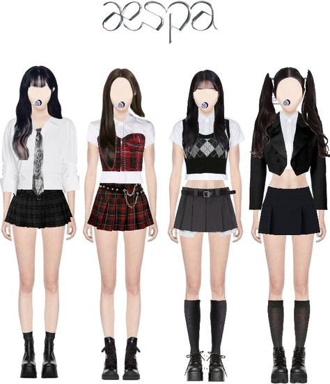 #aespa#mama. Discover outfit ideas for  made with the shoplook outfit maker. How to wear ideas for Charlotte Russe - Casual and Gothic punk rock emo Aespa Concert Outfit Inspired, Aespa Concert Outfit, Aespa Concert, Skirt Png, Kpop Fits, Mini Pleated Skirt, Kpop Concert, Kpop Style, Super Girl