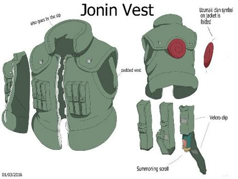 Jonin vest Naruto Jonin Uniform, Naruto Clothing Ideas, Naruto Clothes Design, Naruto Costume Diy, Vest Drawing, Naruto Jacket, Naruto Fashion, Naruto Outfits, Kakashi Cosplay