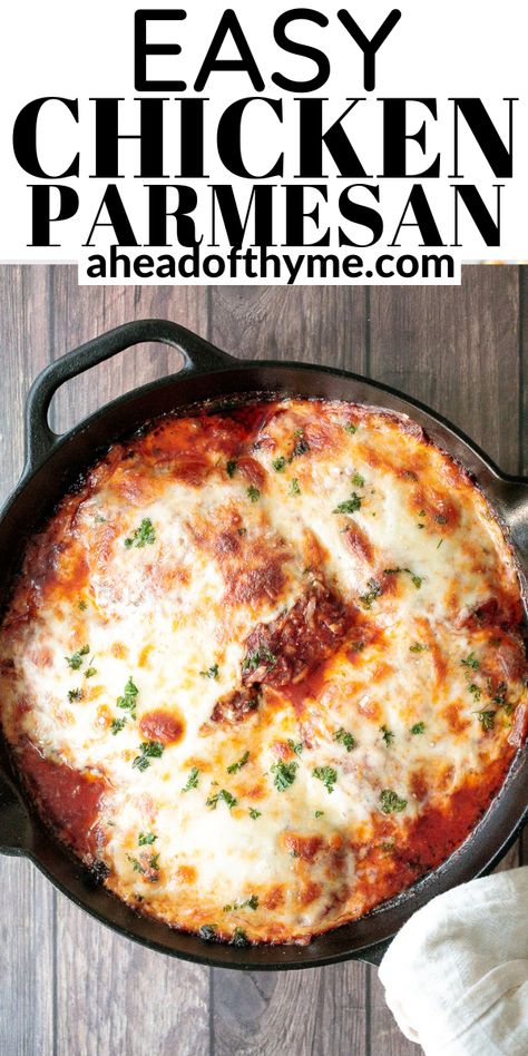 Chicken Tomato Sauce, Comfort Chicken, Breaded Chicken Parmesan, Crispy Breaded Chicken, Cast Iron Skillet Recipes Dinner, Chicken Parmigiana Recipe, Grilled Chicken Parmesan, Chicken Parm Recipes, Skillet Chicken Parmesan