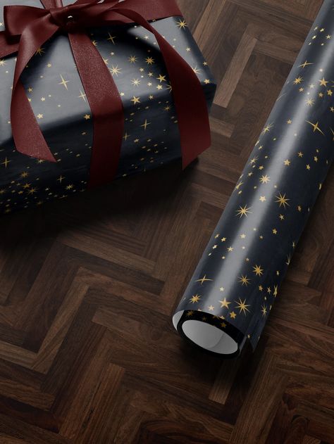 Christmas Wrapping Paper Holiday Gift Wrap Christmas Gift Wrap - Etsy Elegant Christmas Wrapping, Lux Christmas, Gift Wrap Christmas, Black Wrapping Paper, Gift Aesthetic, Holiday Inspo, Makeup List, Dark Christmas, Wrapping Paper Design