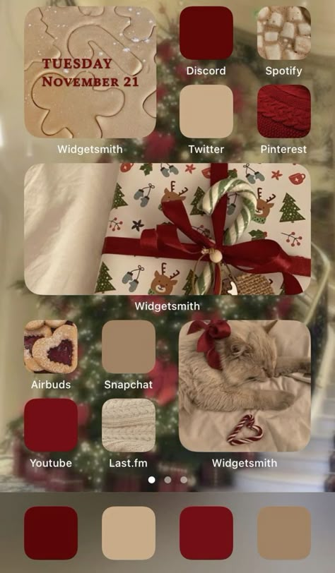 Winter Phone Layout, Christmas Phone Layout, Homescreen Theme, Christmas Lockscreen, Capas Samsung, Zestaw Ikon, Phone Homescreen, Christmas Iphone, Christmas Apps