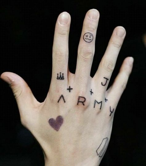 Hand Tatto, Small Wave Tattoo, Bts Tattoo, Kpop Tattoos, Army Tattoos, Korean Tattoos, Bts Tattoos, Omerta Tattoo, Skeleton Hand Tattoo