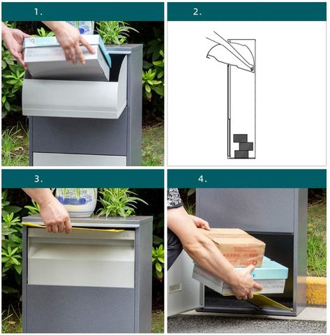 Parcel Mail Box Ideas, Diy Parcel Drop Box Ideas, Parcel Drop Box Diy, Parcel Delivery Box Diy, Parcel Drop Box Gate, Mailbox Parcel Drop, Parcel Drop Box, Amazon Delivery, Parcel Box