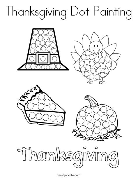 Thanksgiving Dot Painting Coloring Page - Twisty Noodle Painting Worksheet, Teaching Thanksgiving, Thanksgiving Coloring Book, Thanksgiving Crafts Preschool, Thanksgiving Worksheets, Twisty Noodle, A Coloring Page, Thanksgiving Activities For Kids, Thanksgiving Preschool