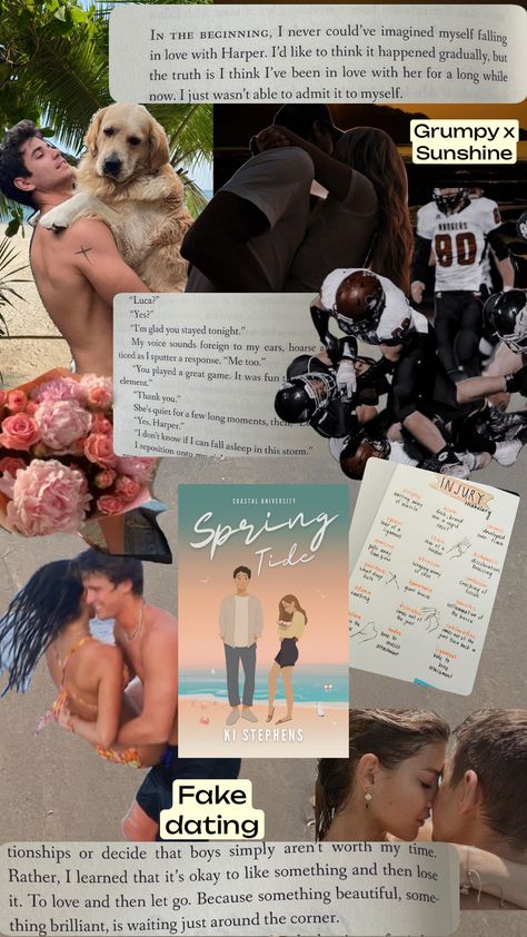 #romance #book #sprortromance #fakedaying #springtide #football Spring Tide Book Aesthetic, Spring Tide Book, Soccer Romance Books, Football Romance Books, Coastal University, Acting Dream, Football Romance, Sport Romance, College Romance Books