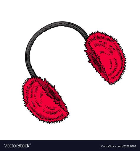 Bright Red, Earmuffs, Ear Warmers, Vector Images, Vector Free, Winter Outfits, Red