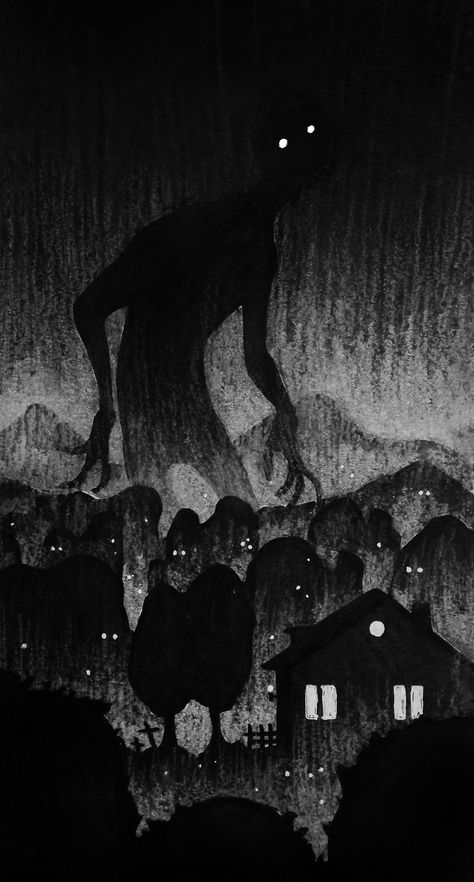 Dark Creepy Background, Creepy Woods Drawing, Wendigo Art Dark, Disturbing Monster Art, Scary Underwater Art, Scary Drawings, رعب نفسي, Creepy Monster, Creepy Drawings