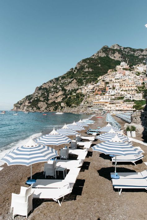 Positano Travel Guide - Styled Snapshots Positano Italy Beach, Positano Beach Club, Minimal Mediterranean, Positano Beach, Styled Snapshots, Beach Clubs, France Travel Guide, Montepulciano, Italy Aesthetic