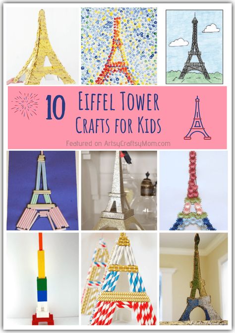 Celebrate one of the most iconic monuments in the world with these 10 Enchanting Eiffel Tower Crafts for Kids! Make crafts with straws, paper, bricks & more! Paris Activities For Kids, All Around The World Crafts For Kids, French Crafts For Kids, France Crafts For Kids, Eiffel Tower Crafts For Kids, Popsicle Stick Eiffel Tower, Paris Unit Study For Kids, Eiffel Tower Stem Challenge, Eiffel Tower Craft