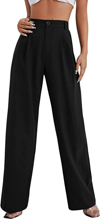 Flattering straight leg, black trousers - can be dressed up or down! Amazon Capsule Wardrobe, Amazon Fashion Finds 2023, 2023 Ootd, Trouser Pants Pattern, Pear Shape Fashion, Romantic Gamine, Best Work Pants, Fashion Amazon Finds, Amazon Fall Fashion