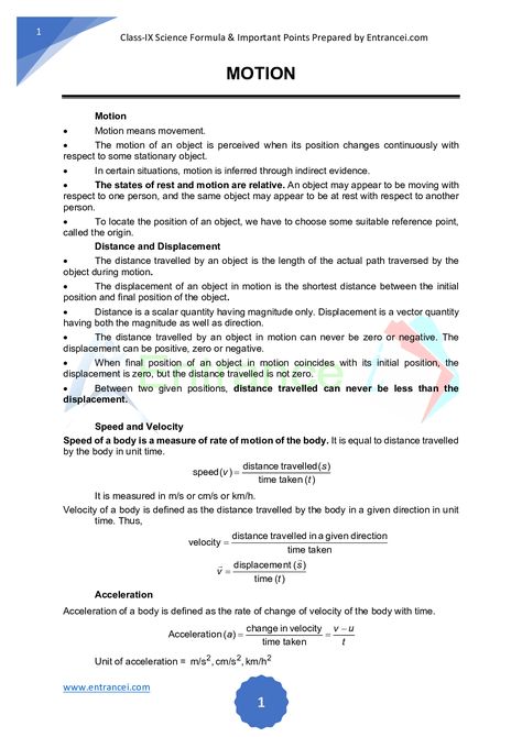 Science Cheat Sheets, Motion Notes, Basic Physics Formulas, Physics Worksheets, Teaching Physics, Notes Physics, Math Formula Sheet, Science Diagram, Maths Formulas