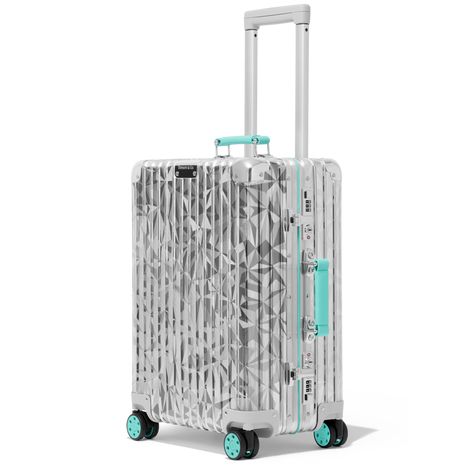 RIMOWA × Tiffany & Co. Rock Cut Cabin Suitcase | RIMOWA Rimowa Luggage, Air Transat, Harrods London, Cabin Suitcase, Malaysia Airlines, Heritage Jewellery, Air France, Tiffany And Co, Galeries Lafayette