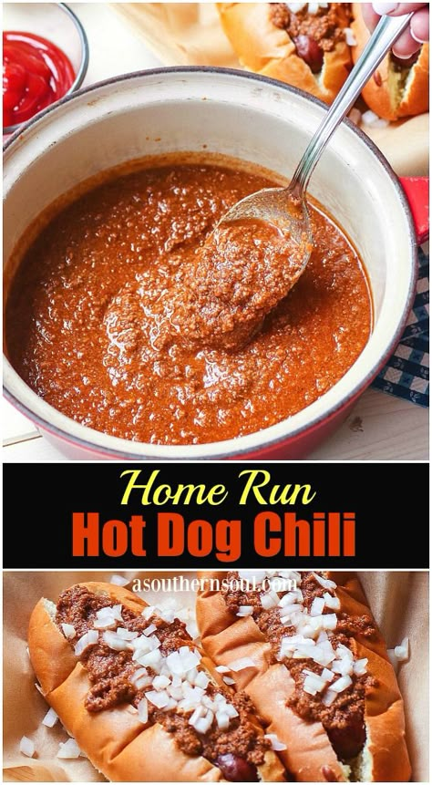 Bbq Hotdogs, Chili Hotdogs, Hot Dog Chili Sauce Recipe, Homemade Hot Dog Chili, Chili Dog Sauce, Hot Dog Sauce Recipe, Hotdog Chili Recipe, Homemade Hot Dogs, Hot Dog Chili Sauce