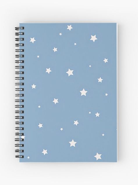 "blue and white vsco stars aesthetic" Spiral Notebook by karestolarczyk | Redbubble Blue Notebook Aesthetic, Agendas Aesthetic, Notebook Aesthetic Cover, Notebook Covers Aesthetic, Spiral Notebook Aesthetic, Pastel Notebook, Book Cover Page Design, Stars Aesthetic, Diy Notebook Cover