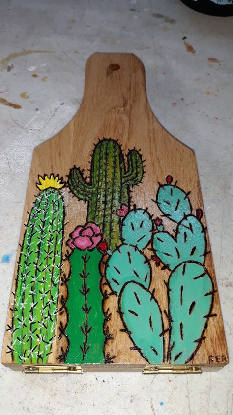 Wood Burn Cactus, Talenan Art Painting, Talenan Art, Wood Pallet Tables, Wood Burn Designs, Canvas Art Quotes, Disney Phone Wallpaper, Painted Boards, Paint And Sip