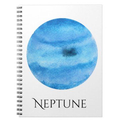 Neptune Planet Watercolor Notebook - watercolor gifts style unique ideas diy Planet Watercolor, Watercolor Notebook, Neptune Planet, Stars Constellations, Library Inspiration, Planet Tattoos, Watercolor Poster, Poster Watercolor, Watercolor Gifts