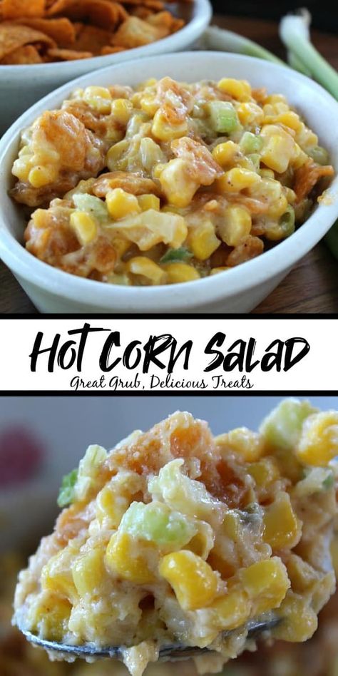 Hot Corn Salad, Chili Cheese Fritos, Hot Corn, Corn Salad Recipes, Delicious Appetizer Recipes, Tasty Recipe, Corn Salad, Corn Recipes, 140 Pounds