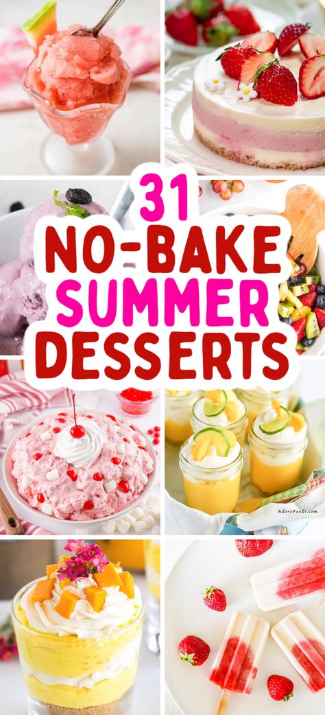 No Bake Summer Desserts – If you’re loving the heat and want something sweet that requires no baking, here are the top notch no-bake summer dessert recipes that are sure to cool you down. Light summer dessert ideas, summer desserts, summertime desserts parties, bbq desserts for a crowd no bake, summer picnic desserts, summer desserts for a crowd, make ahead summer desserts. Summer Sweet Treats Dessert Recipes, Summer No Bake Dinner Recipes, Summer Party Food For A Crowd Make Ahead, Summer Time Dessert Recipes, Desserts To Take To A Bbq, Good Easy Dessert Recipes, Summer Dinner Party Desserts, Easy Cool Desserts For Summer, Quick Summer Desserts No Bake