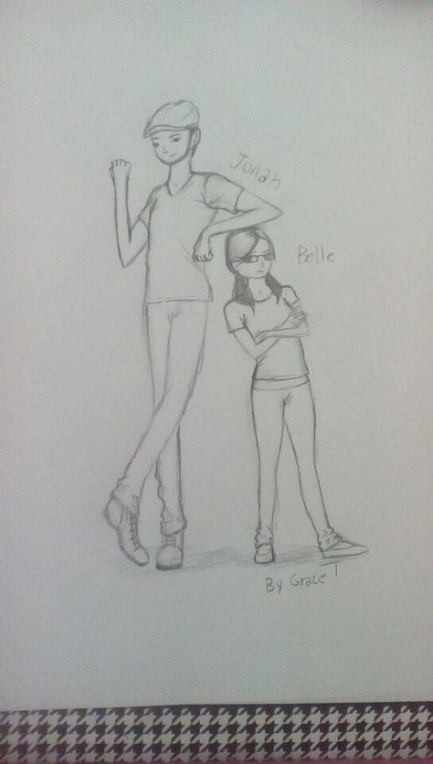 OC Belle and Jonah best friends by Grace Tschappat should i add color? They are best friends ,Belle is the shortest person in there high school and Jonah is the tallest and they both under stand each other's struggles of being really tall and really short Tall And Short Friends Drawing, Community Sketch, Friendship Sketches, Tall Boy Short Girl, Best Friend Book, Boy And Girl Friendship, Friends Sketch, Girl Drawing Easy, Kissing Quotes