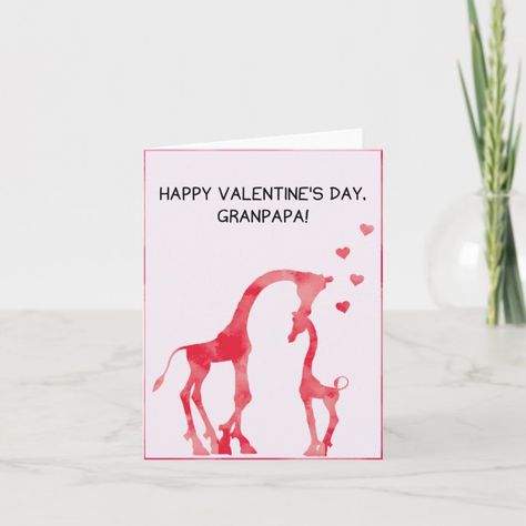 Valentines Day Card for Granpapa (Grandpa in Haiti - haiti gift Watercolor Giraffe, Giraffe Design, Valentines Day Card, Valentine's Day Cards, Free Birthday Invitations, Free Birthday Invitation Templates, Samoa, Kids Stationery, Party Card