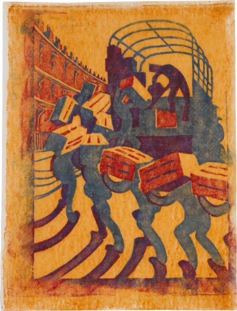 Oranges | A Celebration of British Printmaking | 2024 | Sotheby's Sybil Andrews, Wood Block Prints, Relief Printing, Style Reference, Linocut Art, Wood Block Printing, Relief Print, Print Ideas, Art Things